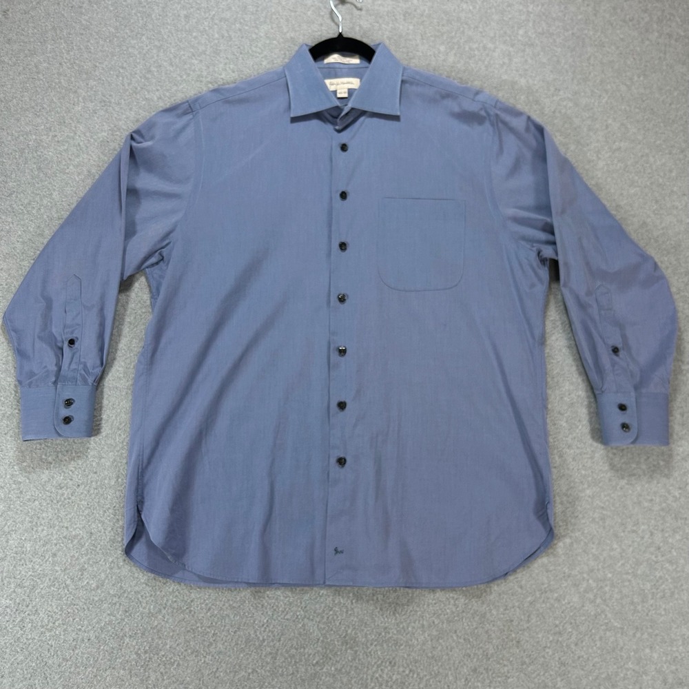 John W. Nordstrom Dress Shirt Mens 16.5-33 Blue Business Casual Classic